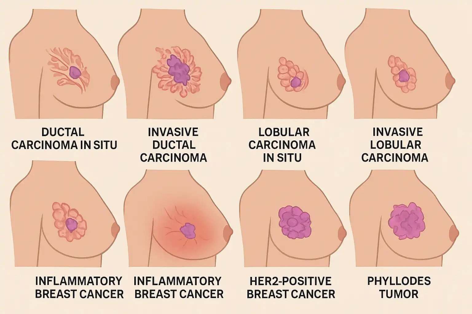 انواع سرطان سینه
