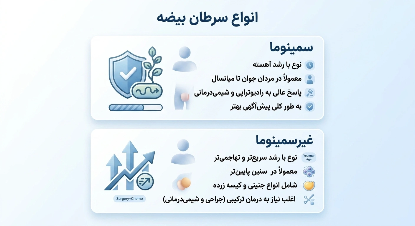 انواع سرطان بیضه
