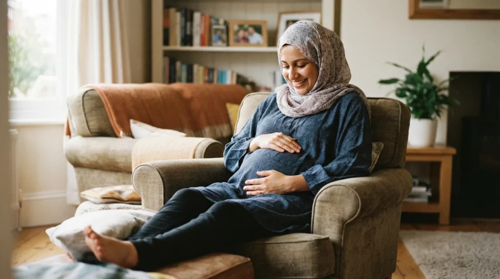 مادر باردار در روزهای پایانی بارداری