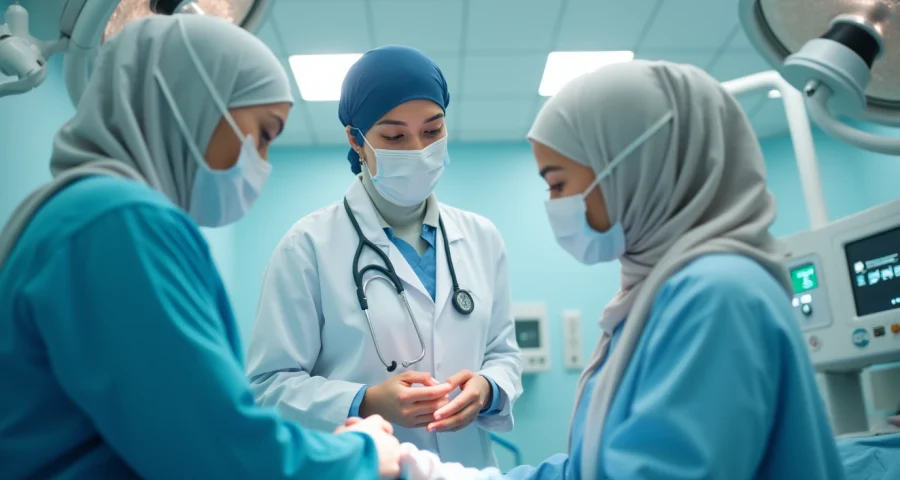 بیمار درحال سیستوسکوپی
